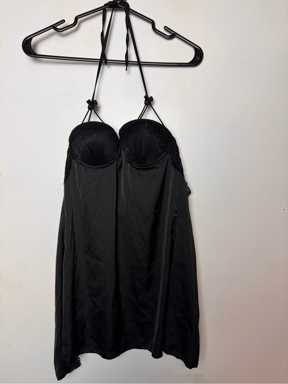 Black slip with bow detail size-Xs